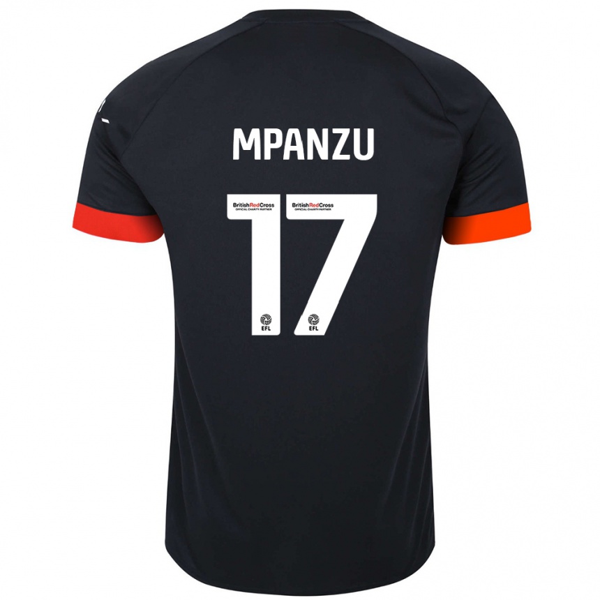 Kinder Fußball Pelly Ruddock Mpanzu #17 Schwarz Orange Auswärtstrikot Trikot 2024/25 T-Shirt Luxemburg