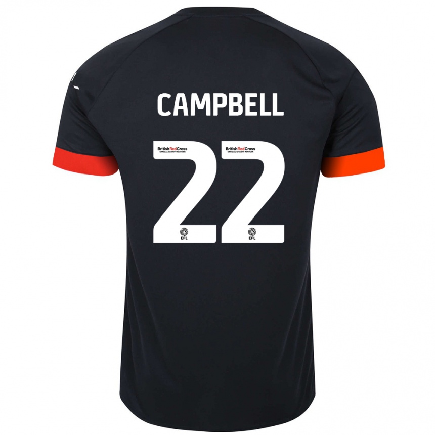 Kinder Fußball Allan Campbell #22 Schwarz Orange Auswärtstrikot Trikot 2024/25 T-Shirt Luxemburg