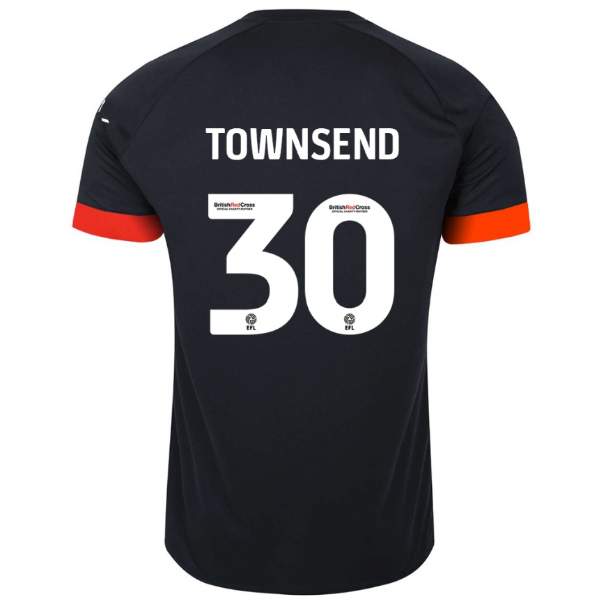 Kinder Fußball Andros Townsend #30 Schwarz Orange Auswärtstrikot Trikot 2024/25 T-Shirt Luxemburg