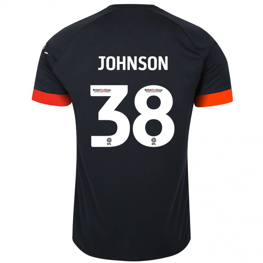 Kinder Fußball Joe Johnson #38 Schwarz Orange Auswärtstrikot Trikot 2024/25 T-Shirt Luxemburg