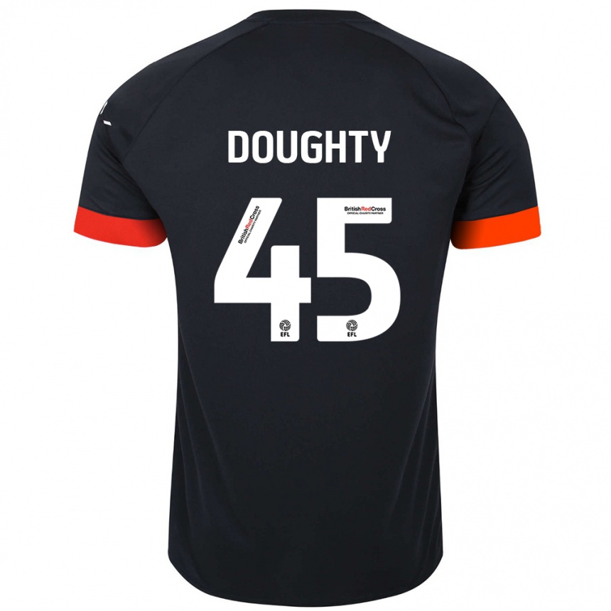 Kinder Fußball Alfie Doughty #45 Schwarz Orange Auswärtstrikot Trikot 2024/25 T-Shirt Luxemburg