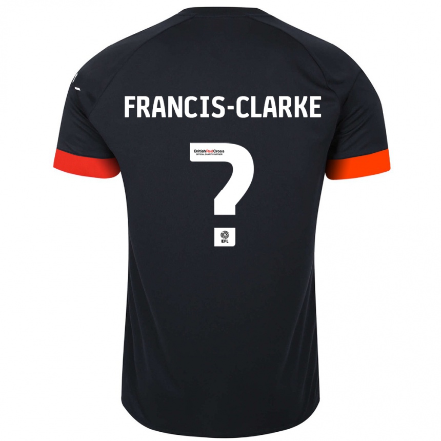 Kinder Fußball Aidan Francis-Clarke #0 Schwarz Orange Auswärtstrikot Trikot 2024/25 T-Shirt Luxemburg