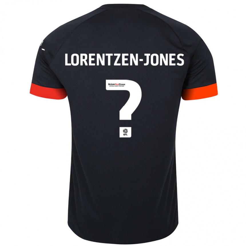 Kinder Fußball Jack Lorentzen-Jones #0 Schwarz Orange Auswärtstrikot Trikot 2024/25 T-Shirt Luxemburg