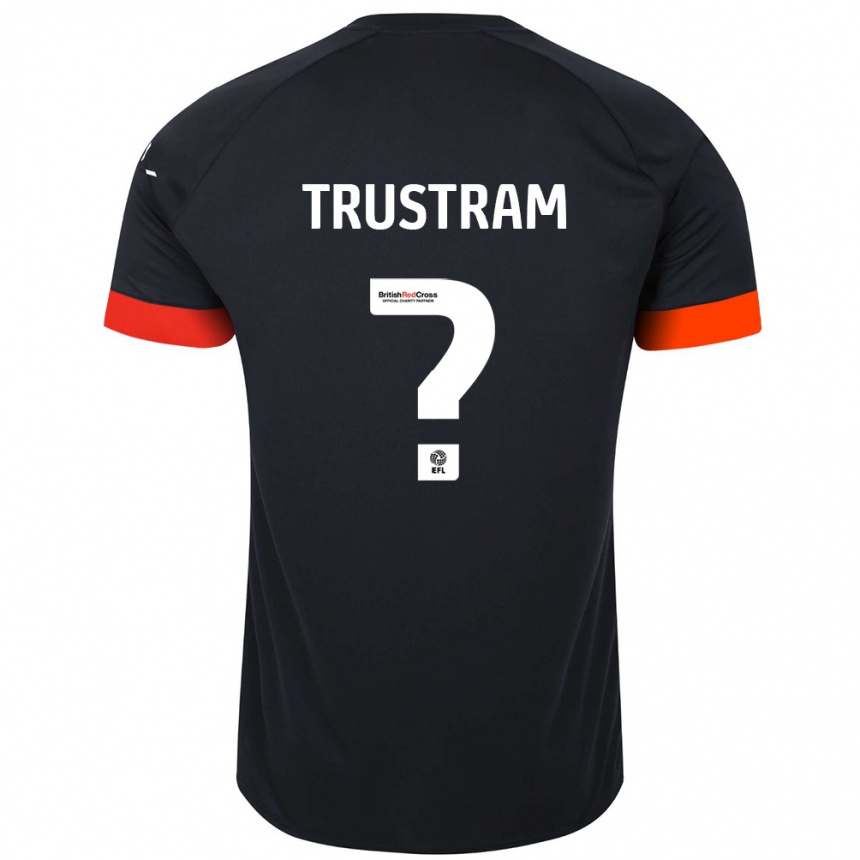 Kinder Fußball Charlie Trustram #0 Schwarz Orange Auswärtstrikot Trikot 2024/25 T-Shirt Luxemburg