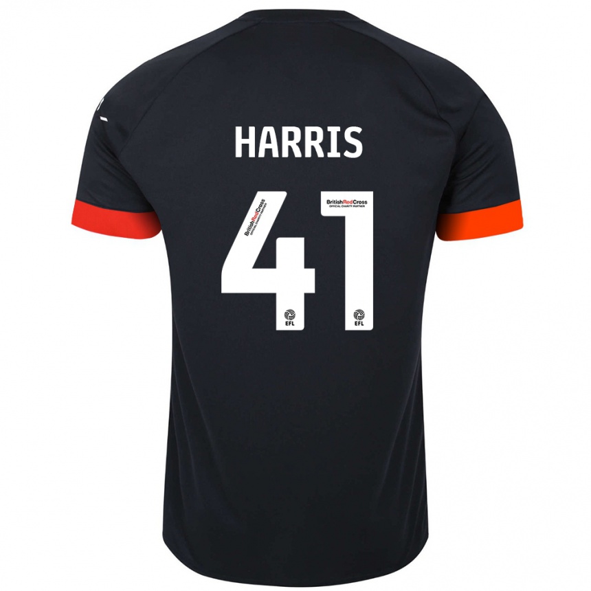 Kinder Fußball Taylan Harris #41 Schwarz Orange Auswärtstrikot Trikot 2024/25 T-Shirt Luxemburg