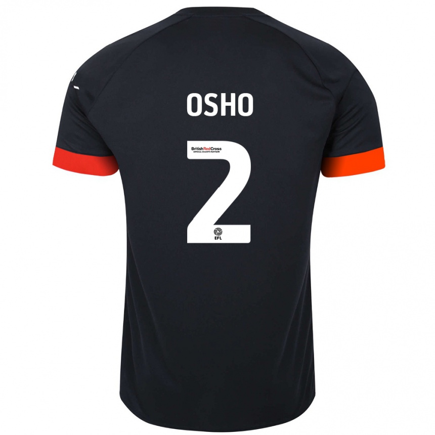 Kinder Fußball Gabriel Osho #2 Schwarz Orange Auswärtstrikot Trikot 2024/25 T-Shirt Luxemburg