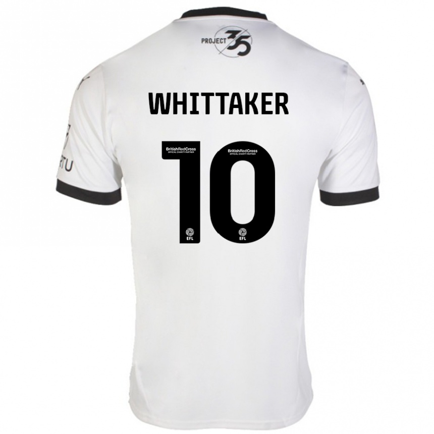 Kinder Fußball Morgan Whittaker #10 Weiß Schwarz Auswärtstrikot Trikot 2024/25 T-Shirt Luxemburg