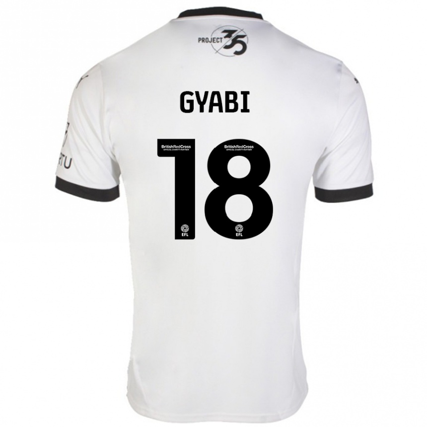 Kinder Fußball Darko Gyabi #18 Weiß Schwarz Auswärtstrikot Trikot 2024/25 T-Shirt Luxemburg