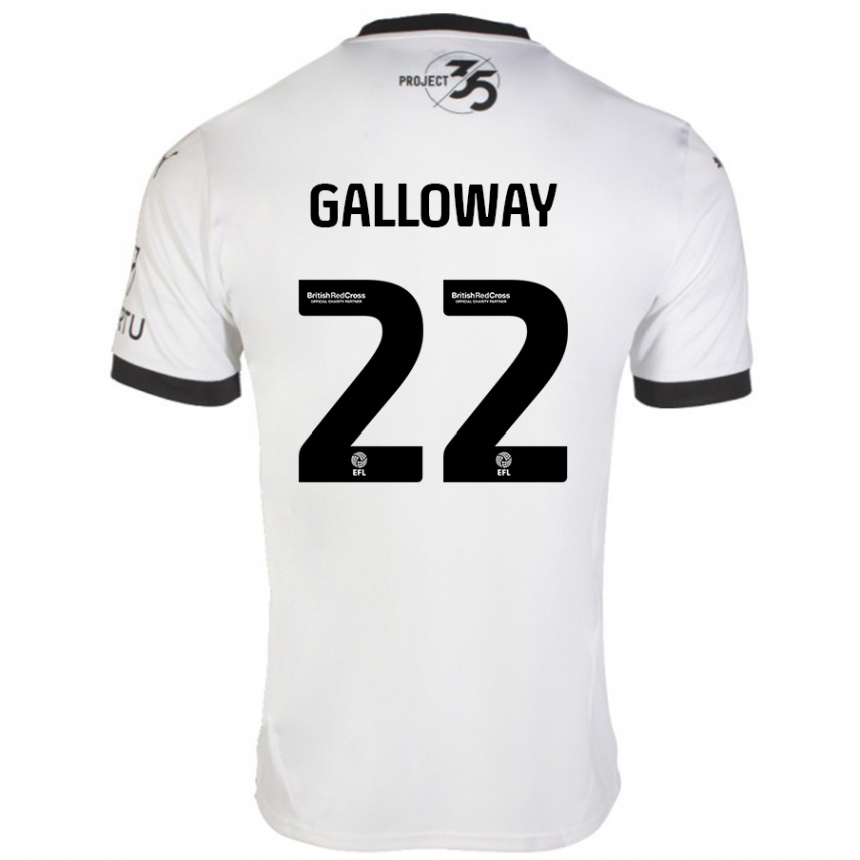 Kinder Fußball Brendan Galloway #22 Weiß Schwarz Auswärtstrikot Trikot 2024/25 T-Shirt Luxemburg