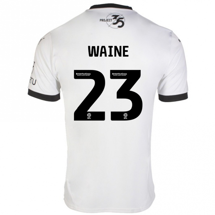 Kinder Fußball Ben Waine #23 Weiß Schwarz Auswärtstrikot Trikot 2024/25 T-Shirt Luxemburg