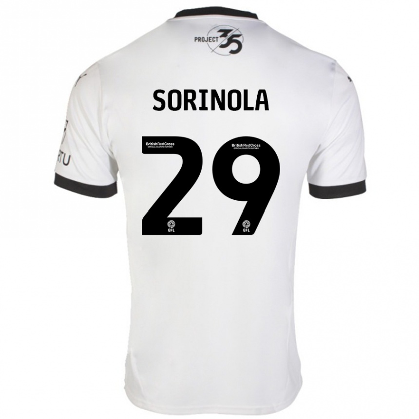 Kinder Fußball Matthew Sorinola #29 Weiß Schwarz Auswärtstrikot Trikot 2024/25 T-Shirt Luxemburg