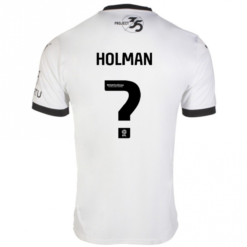 Kinder Fußball Daniel Holman #0 Weiß Schwarz Auswärtstrikot Trikot 2024/25 T-Shirt Luxemburg