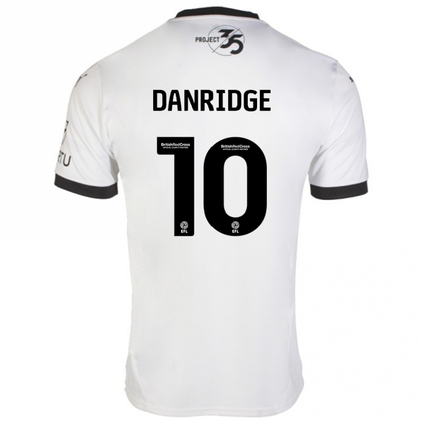 Kinder Fußball Rebecca Danridge #10 Weiß Schwarz Auswärtstrikot Trikot 2024/25 T-Shirt Luxemburg