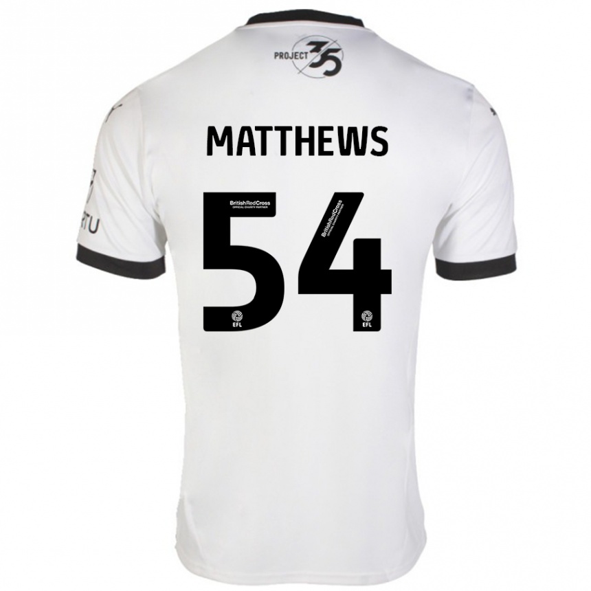 Kinder Fußball Jack Matthews #54 Weiß Schwarz Auswärtstrikot Trikot 2024/25 T-Shirt Luxemburg