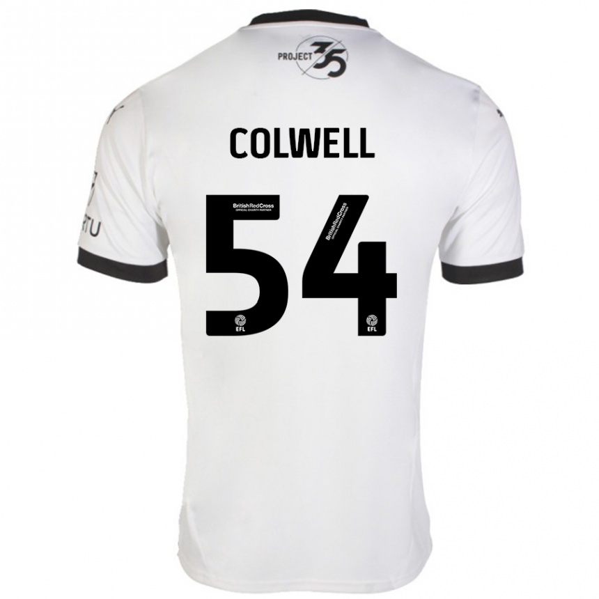 Kinder Fußball Lewis Colwell #54 Weiß Schwarz Auswärtstrikot Trikot 2024/25 T-Shirt Luxemburg