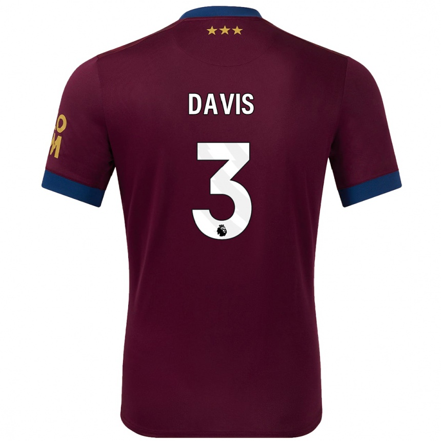 Kinder Fußball Leif Davis #3 Braun Auswärtstrikot Trikot 2024/25 T-Shirt Luxemburg