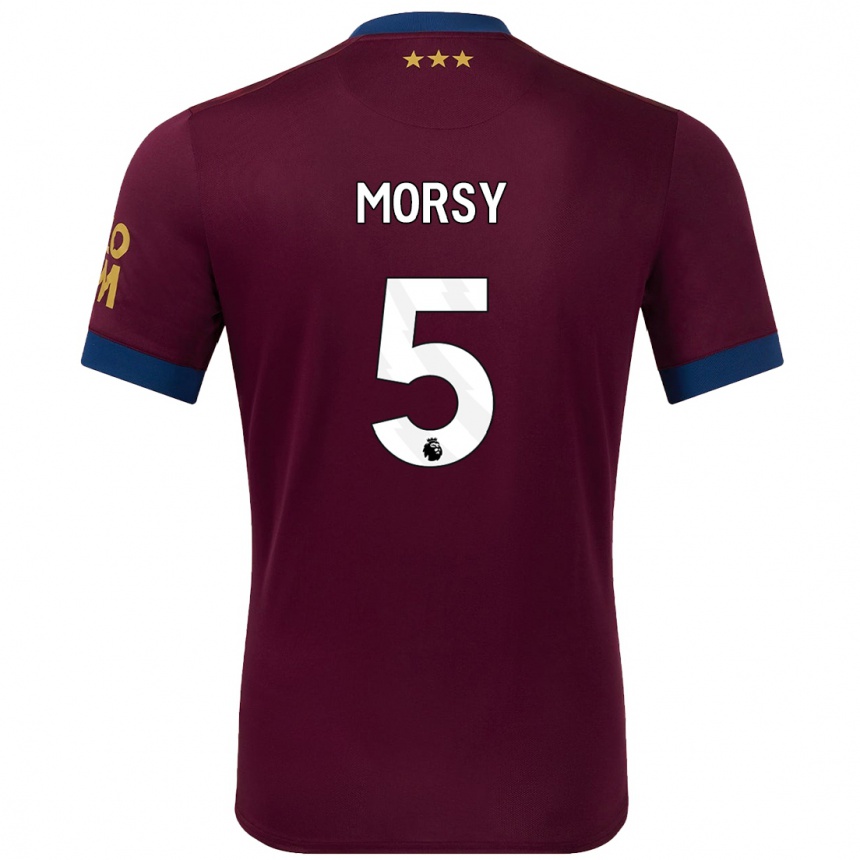 Kinder Fußball Samy Morsy #5 Braun Auswärtstrikot Trikot 2024/25 T-Shirt Luxemburg