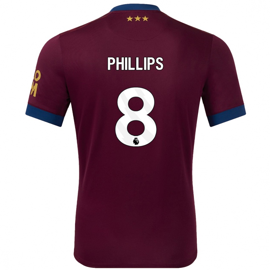 Kinder Fußball Kalvin Phillips #8 Braun Auswärtstrikot Trikot 2024/25 T-Shirt Luxemburg