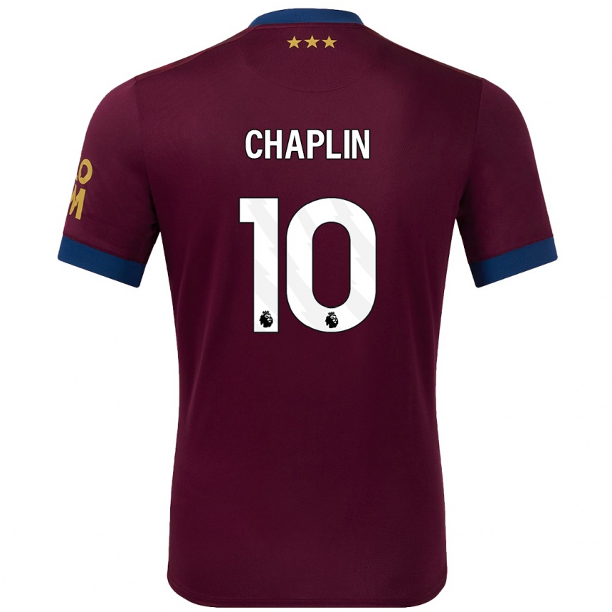 Kinder Fußball Conor Chaplin #10 Braun Auswärtstrikot Trikot 2024/25 T-Shirt Luxemburg