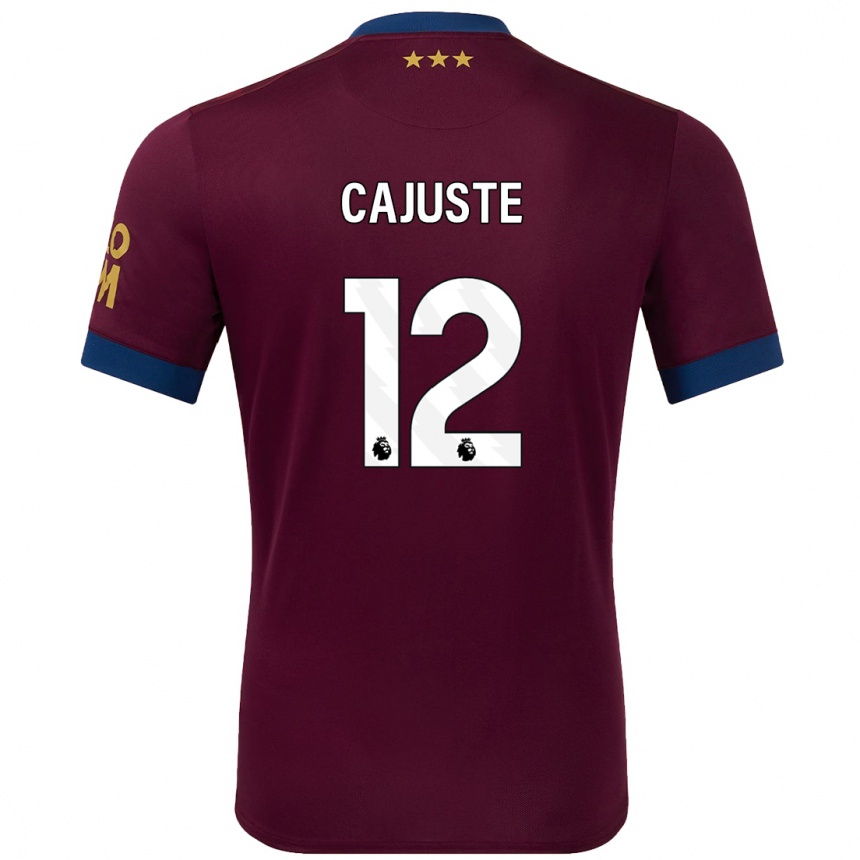 Kinder Fußball Jens Cajuste #12 Braun Auswärtstrikot Trikot 2024/25 T-Shirt Luxemburg