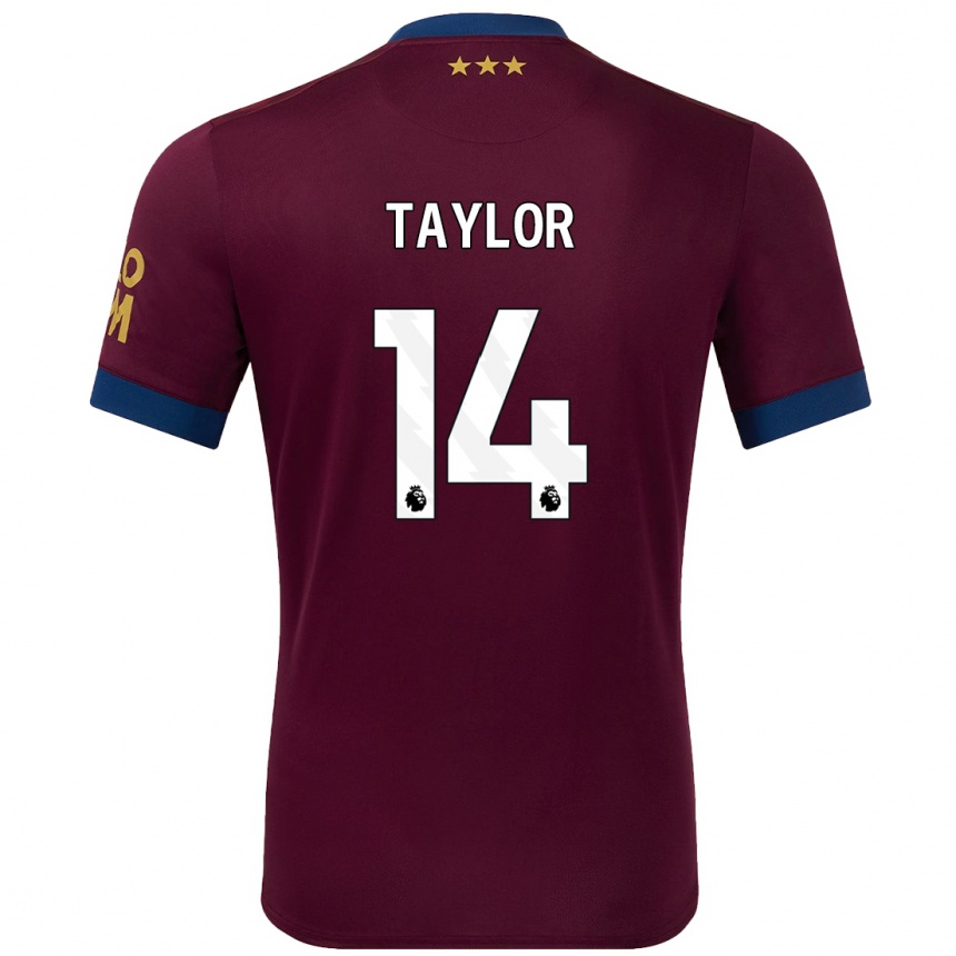 Kinder Fußball Jack Taylor #14 Braun Auswärtstrikot Trikot 2024/25 T-Shirt Luxemburg