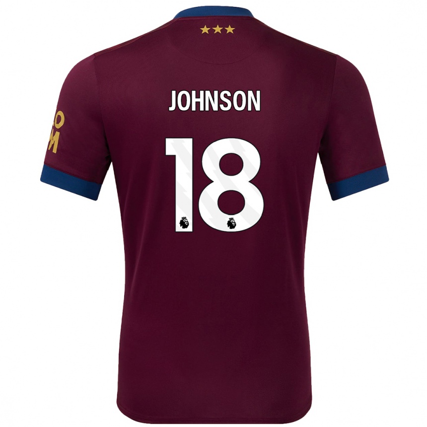 Kinder Fußball Ben Johnson #18 Braun Auswärtstrikot Trikot 2024/25 T-Shirt Luxemburg