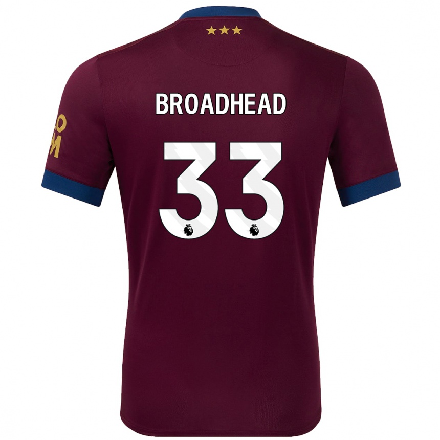 Kinder Fußball Nathan Broadhead #33 Braun Auswärtstrikot Trikot 2024/25 T-Shirt Luxemburg