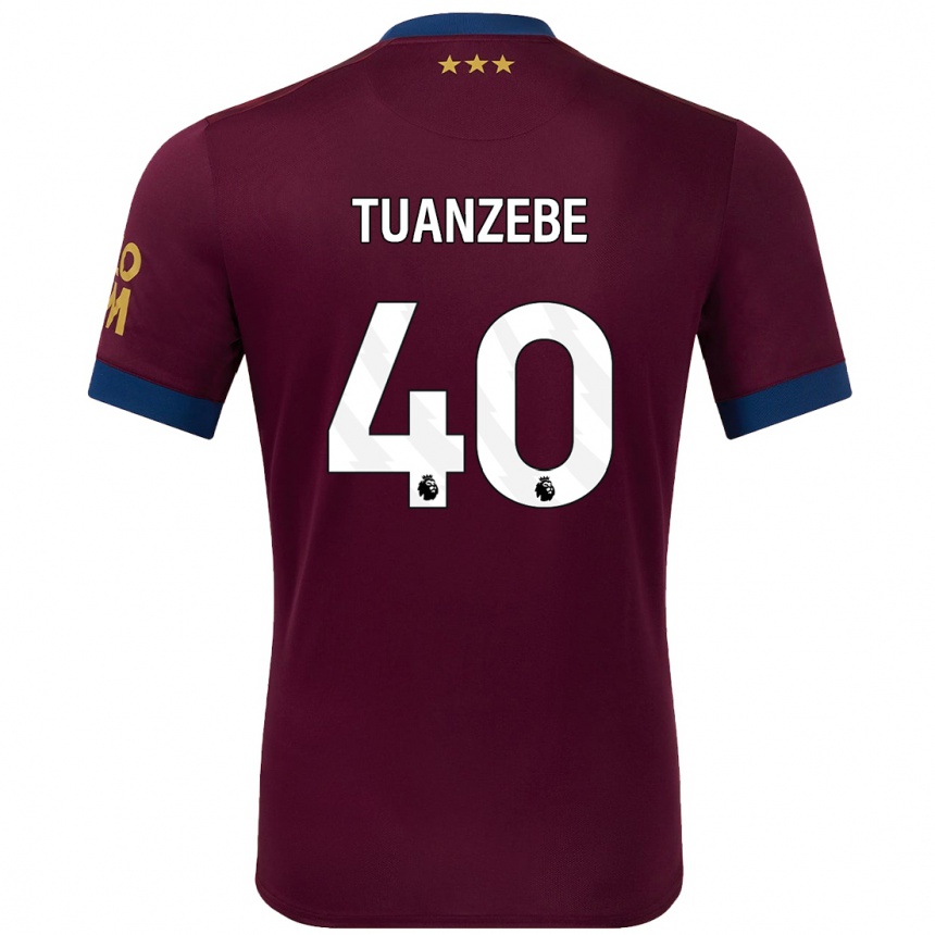 Kinder Fußball Axel Tuanzebe #40 Braun Auswärtstrikot Trikot 2024/25 T-Shirt Luxemburg