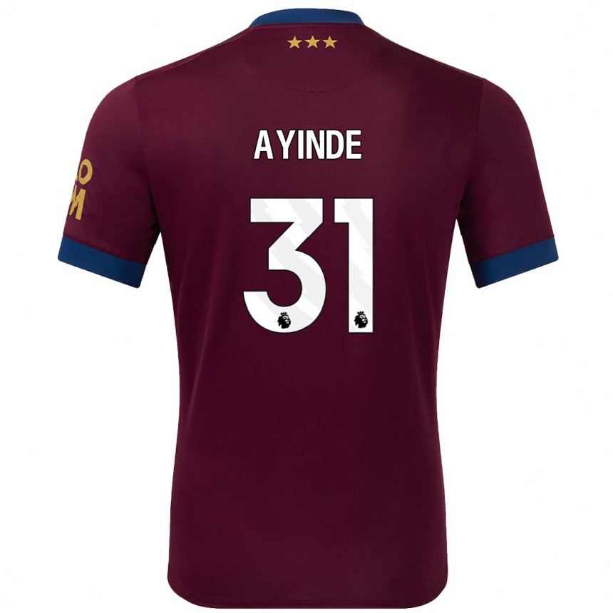 Kinder Fußball Leon Ayinde #31 Braun Auswärtstrikot Trikot 2024/25 T-Shirt Luxemburg