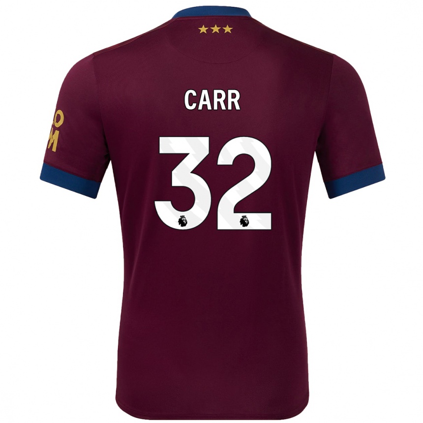 Kinder Fußball Ryan Carr #32 Braun Auswärtstrikot Trikot 2024/25 T-Shirt Luxemburg