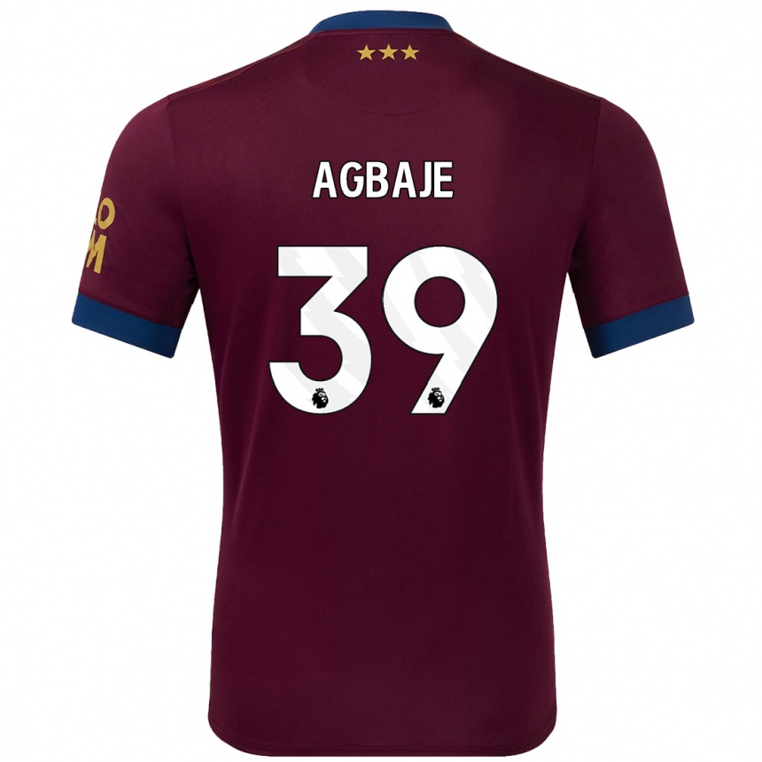 Kinder Fußball Edwin Agbaje #39 Braun Auswärtstrikot Trikot 2024/25 T-Shirt Luxemburg