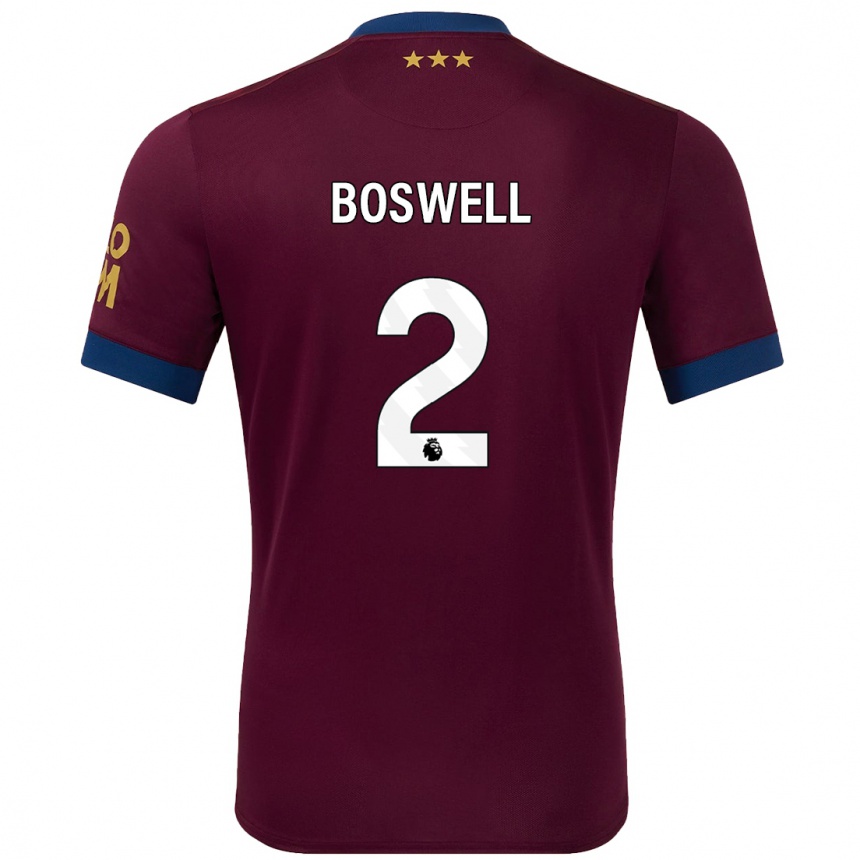 Kinder Fußball Maria Boswell #2 Braun Auswärtstrikot Trikot 2024/25 T-Shirt Luxemburg