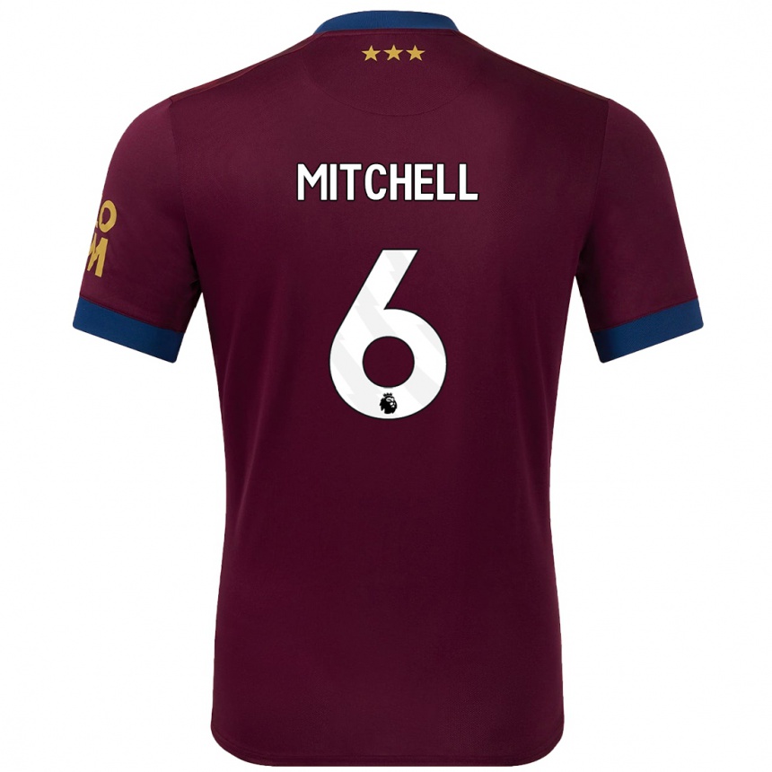 Kinder Fußball Leah Mitchell #6 Braun Auswärtstrikot Trikot 2024/25 T-Shirt Luxemburg