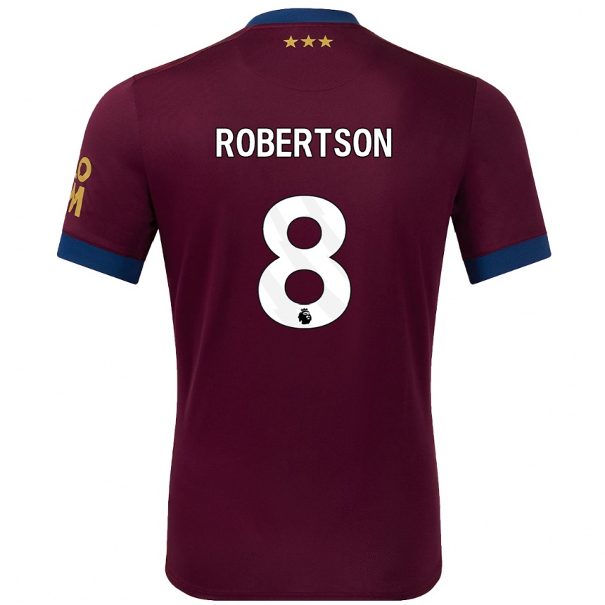 Kinder Fußball Kyra Robertson #8 Braun Auswärtstrikot Trikot 2024/25 T-Shirt Luxemburg