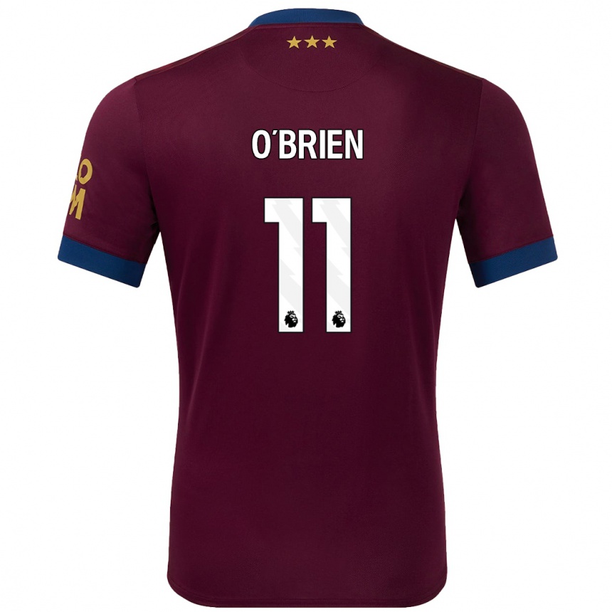 Kinder Fußball Lucy O'brien #11 Braun Auswärtstrikot Trikot 2024/25 T-Shirt Luxemburg