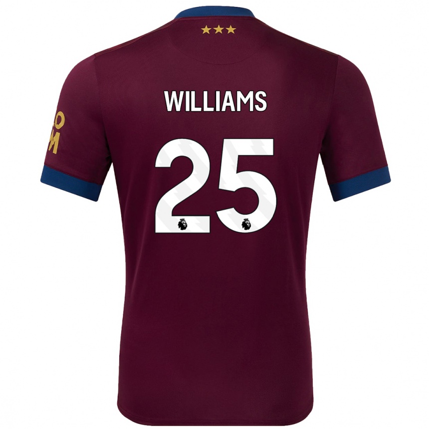 Kinder Fußball Erin Williams #25 Braun Auswärtstrikot Trikot 2024/25 T-Shirt Luxemburg