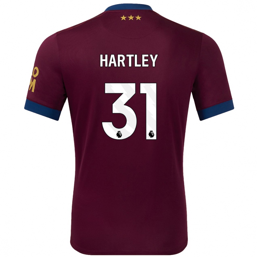 Kinder Fußball Laura Hartley #31 Braun Auswärtstrikot Trikot 2024/25 T-Shirt Luxemburg