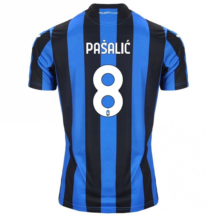 Herren Fußball Mario Pasalic #8 Blau Schwarz Heimtrikot Trikot 2024/25 T-Shirt Luxemburg