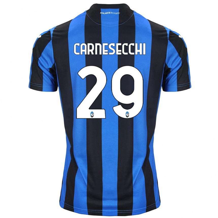 Herren Fußball Marco Carnesecchi #29 Blau Schwarz Heimtrikot Trikot 2024/25 T-Shirt Luxemburg