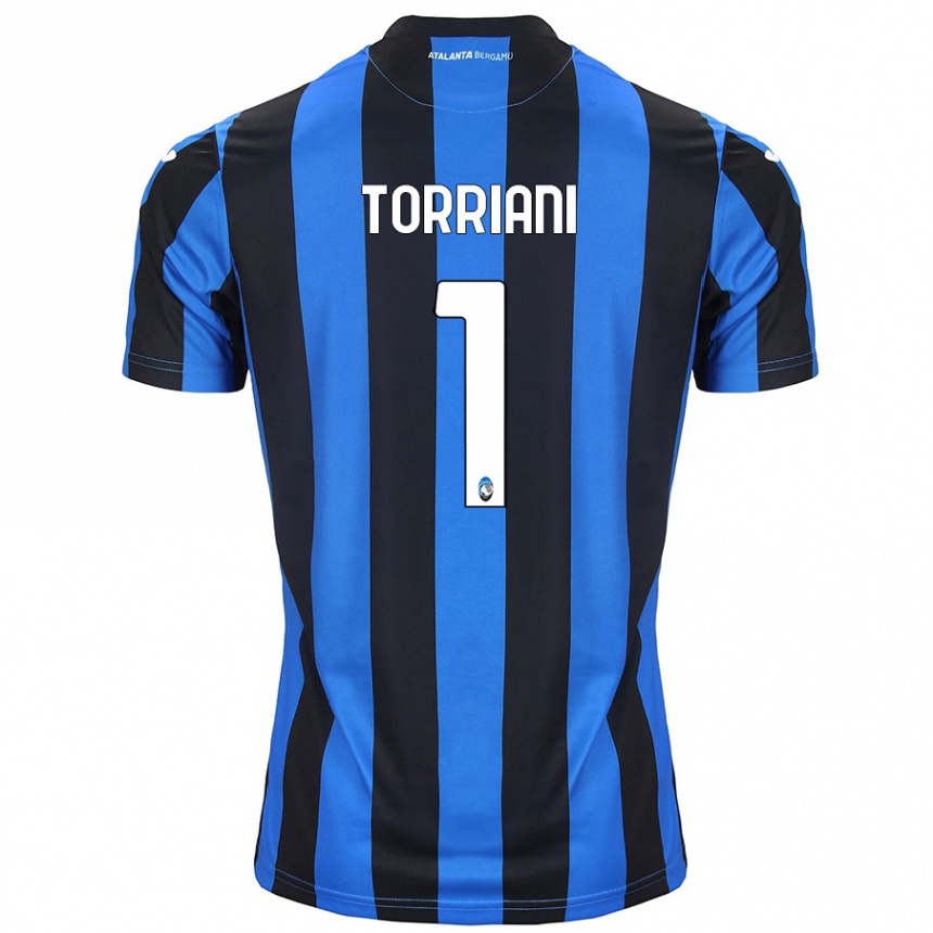 Herren Fußball Andrea Torriani #1 Blau Schwarz Heimtrikot Trikot 2024/25 T-Shirt Luxemburg