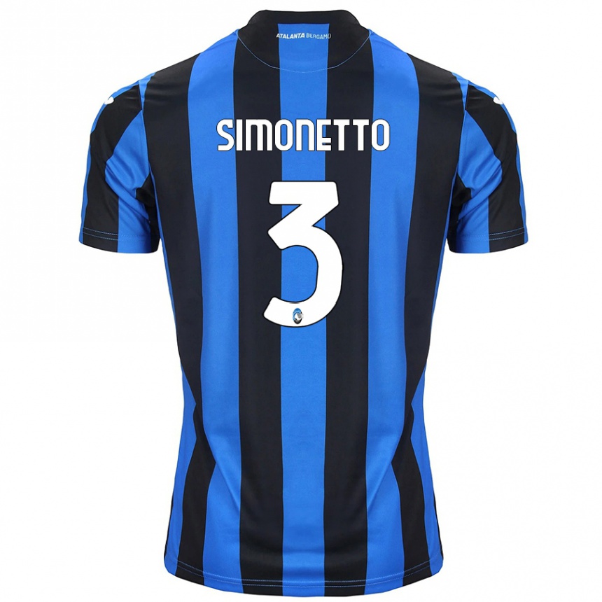 Herren Fußball Federico Simonetto #3 Blau Schwarz Heimtrikot Trikot 2024/25 T-Shirt Luxemburg