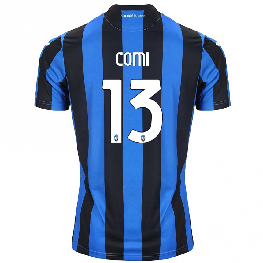 Herren Fußball Pietro Comi #13 Blau Schwarz Heimtrikot Trikot 2024/25 T-Shirt Luxemburg