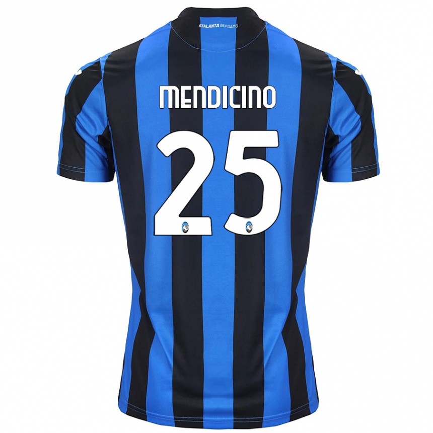 Herren Fußball Leonardo Mendicino #25 Blau Schwarz Heimtrikot Trikot 2024/25 T-Shirt Luxemburg