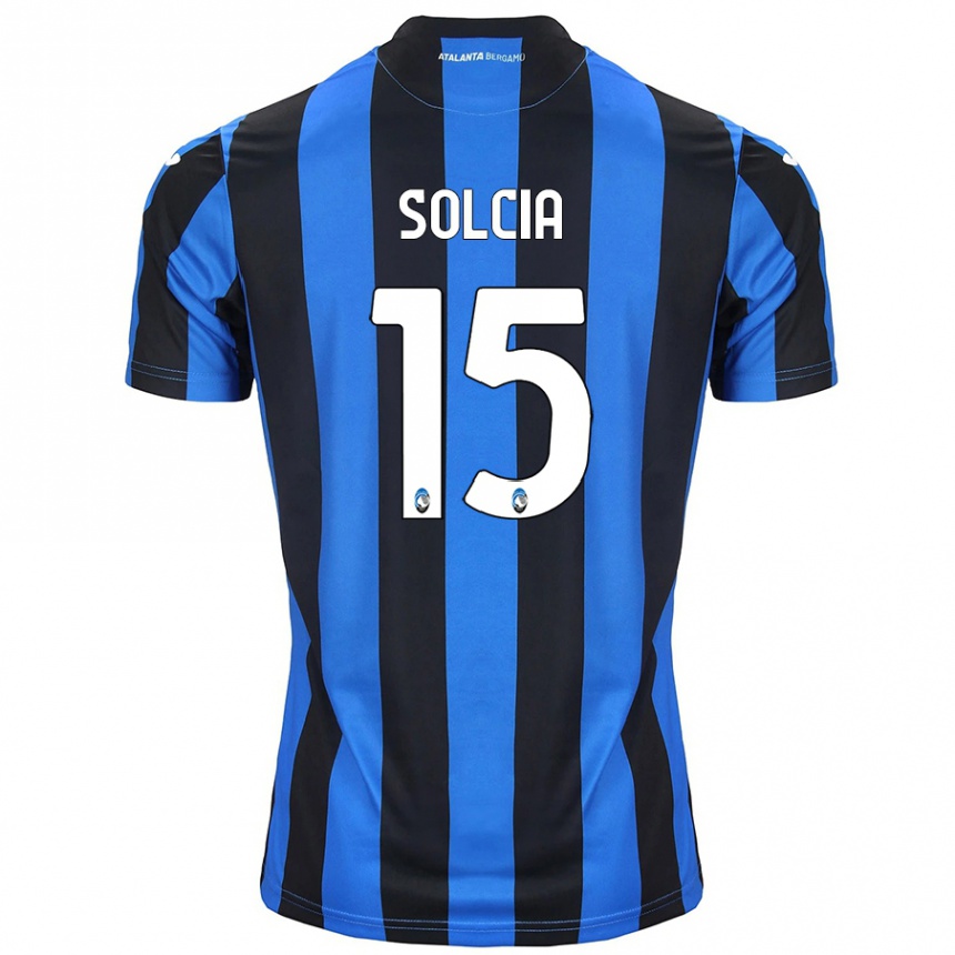 Herren Fußball Daniele Solcia #15 Blau Schwarz Heimtrikot Trikot 2024/25 T-Shirt Luxemburg