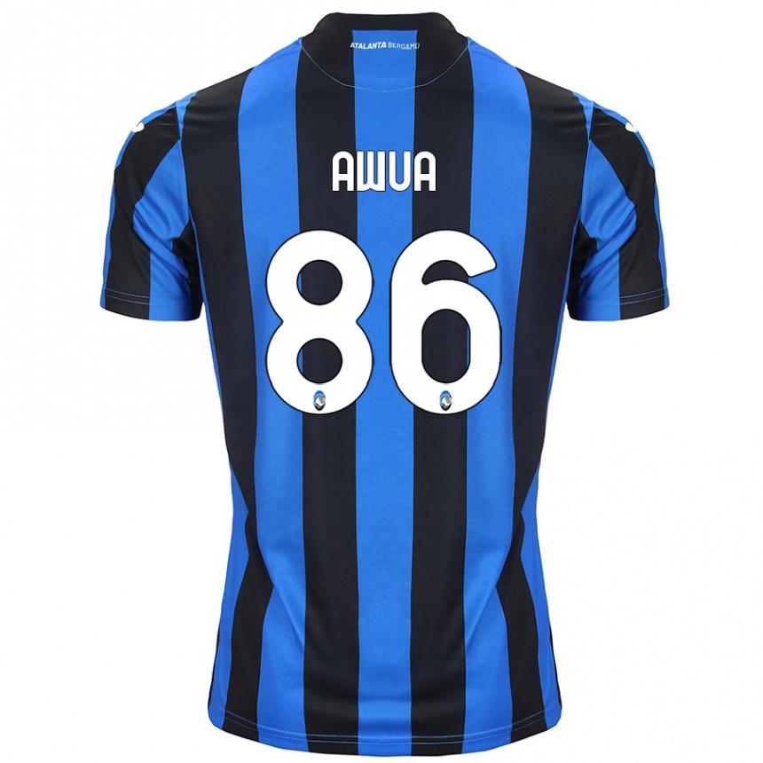 Herren Fußball Theophilus Awua #86 Blau Schwarz Heimtrikot Trikot 2024/25 T-Shirt Luxemburg