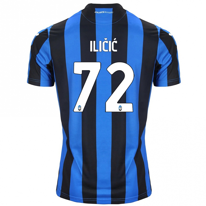 Herren Fußball Josip Ilicic #72 Blau Schwarz Heimtrikot Trikot 2024/25 T-Shirt Luxemburg