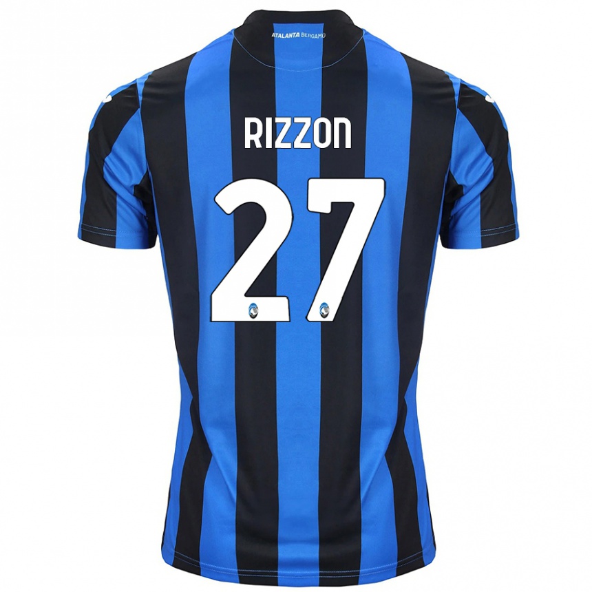 Herren Fußball Giulia Rizzon #27 Blau Schwarz Heimtrikot Trikot 2024/25 T-Shirt Luxemburg