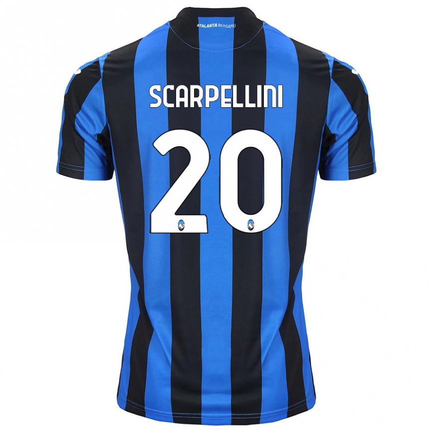 Herren Fußball Andrea Scarpellini #20 Blau Schwarz Heimtrikot Trikot 2024/25 T-Shirt Luxemburg