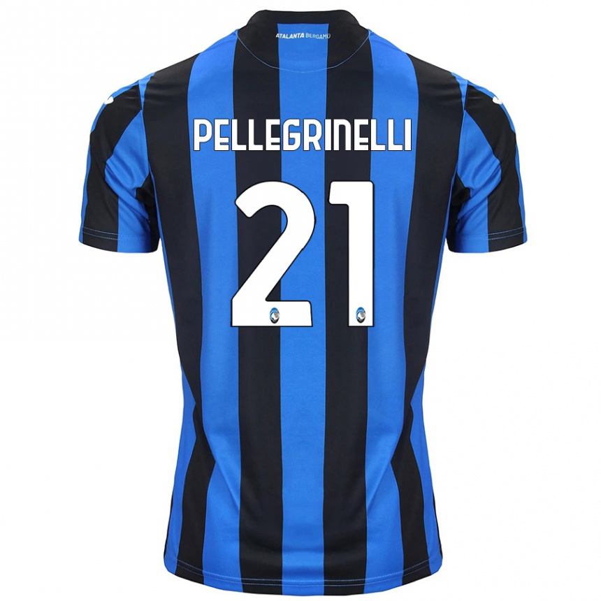 Herren Fußball Giorgia Pellegrinelli #21 Blau Schwarz Heimtrikot Trikot 2024/25 T-Shirt Luxemburg