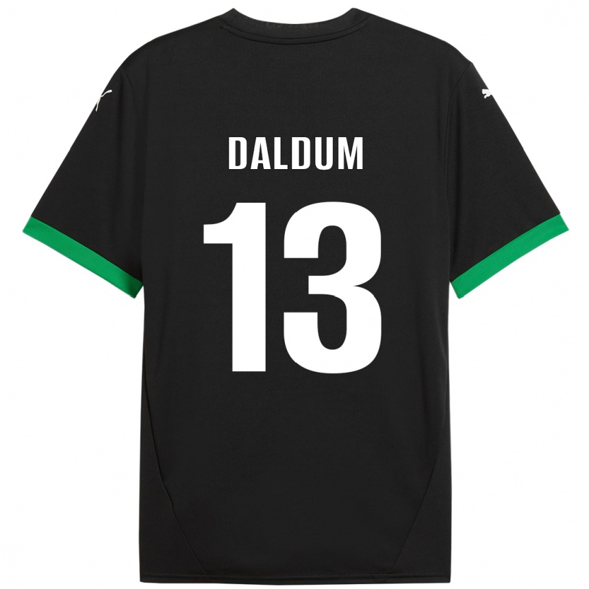 Herren Fußball Sonosi Daldum #13 Schwarz Dunkelgrün Heimtrikot Trikot 2024/25 T-Shirt Luxemburg